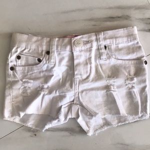 Play six white denim shorts